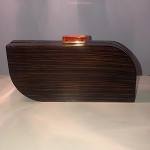 Sondra Roberts Wooden Clutch